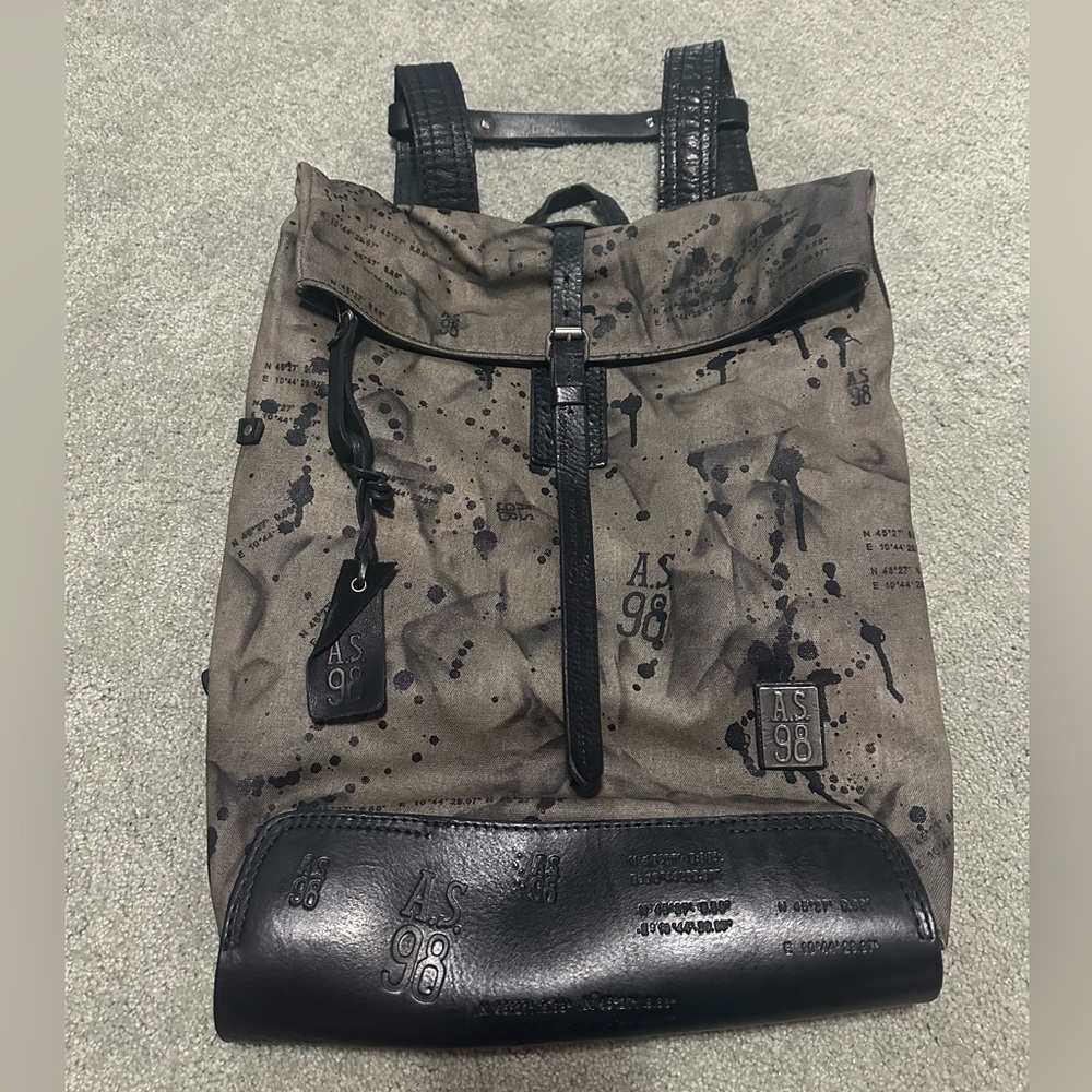 A.S.98 Black and Gray logo Backpack